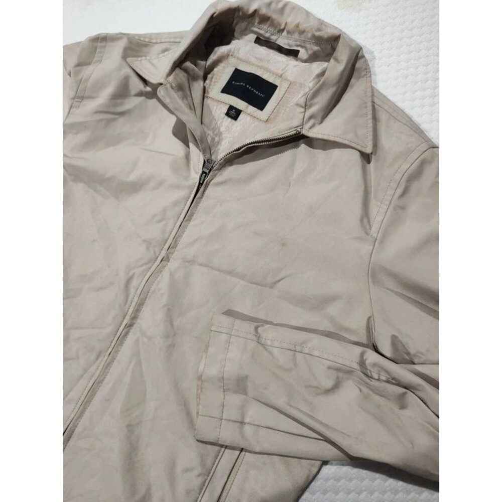 Banana Republic beige mens rice biker utility lightweight jacket M